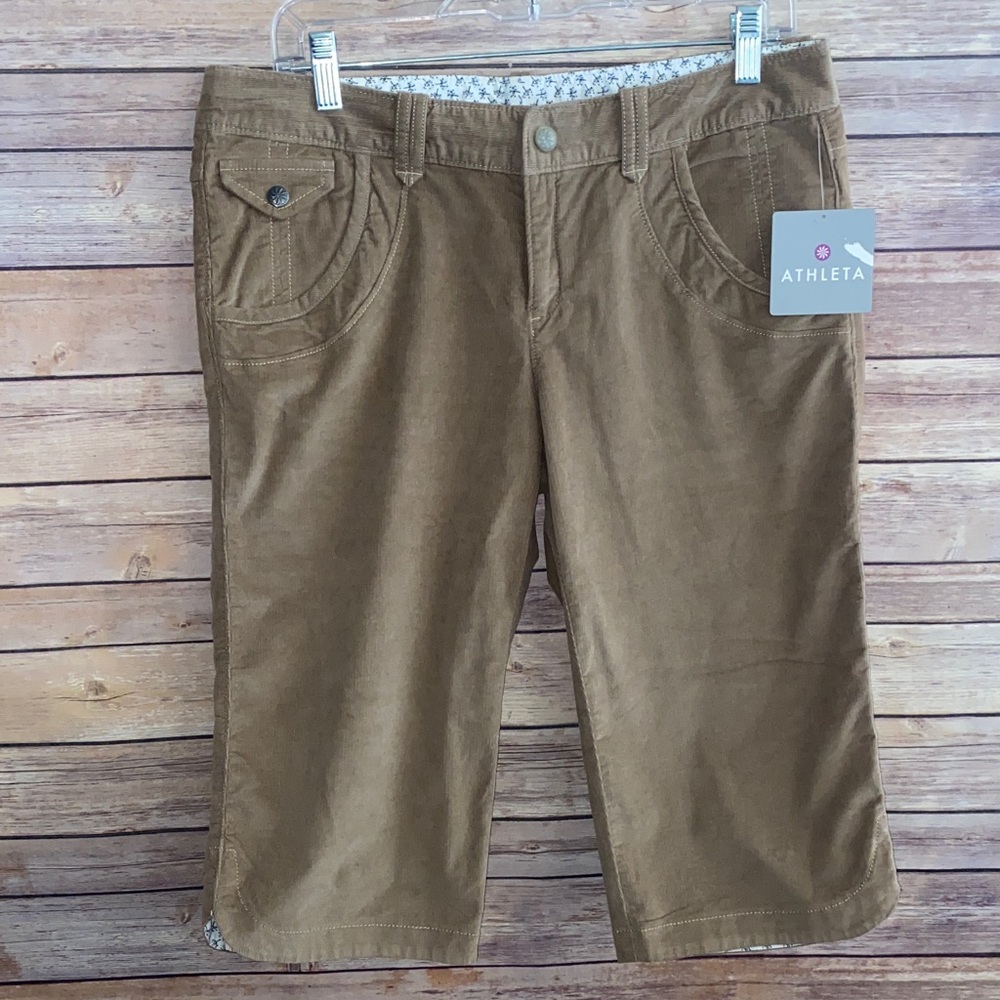 NWT Athleta Cropped Thin Corduroy Pants Size 10